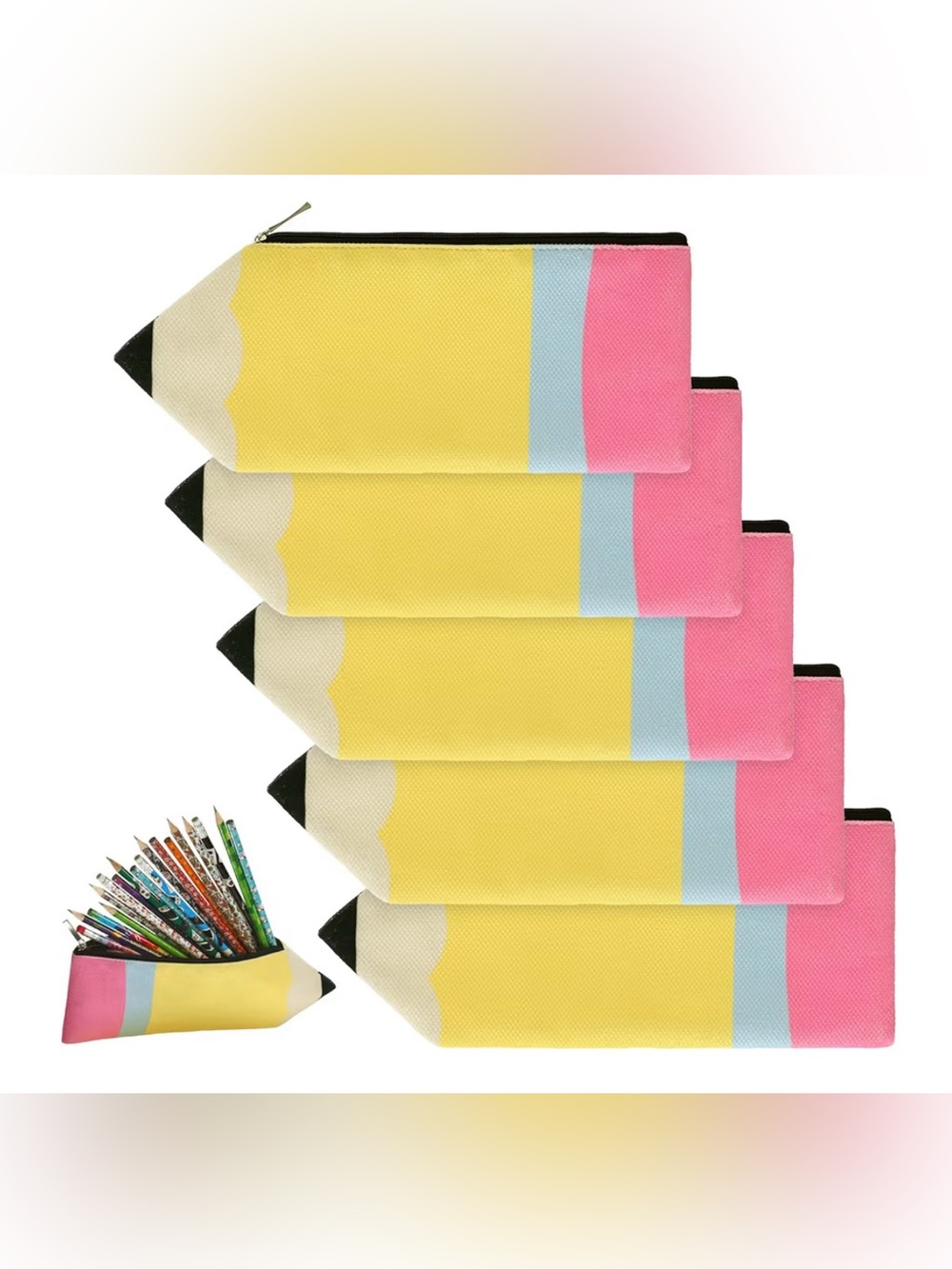 encil Shaped Pencil Case | Cute Kawaii Pencil Pouch | Zipper School Supply